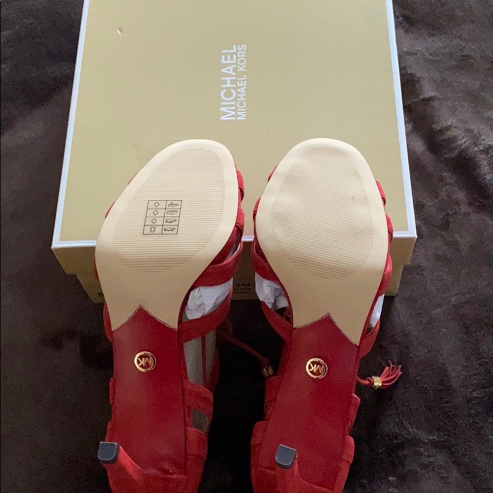Michael Kors - Red suede lace pumps (NEW) - Picture 5 of 8